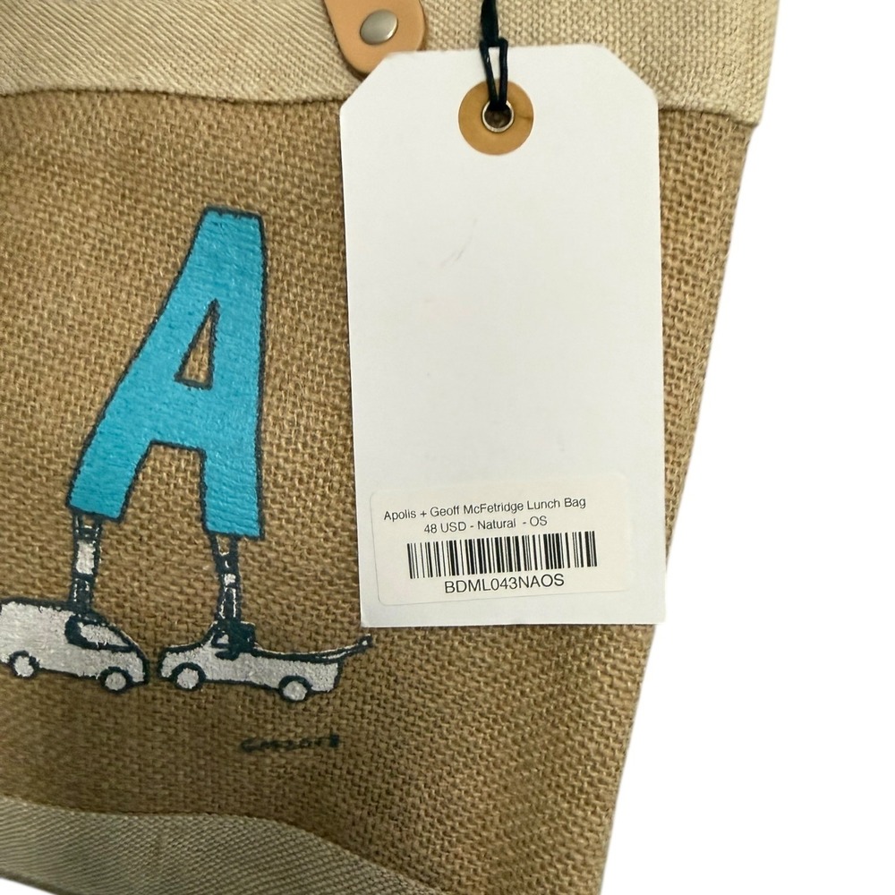 NEW Apolis LA Market Bag Limited Edition Artist Geoff McFetridge Jute Tote 11" - Picture 9 of 10